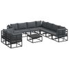 vidaXL Garden Sofa Set 10 pcs Black Aluminium