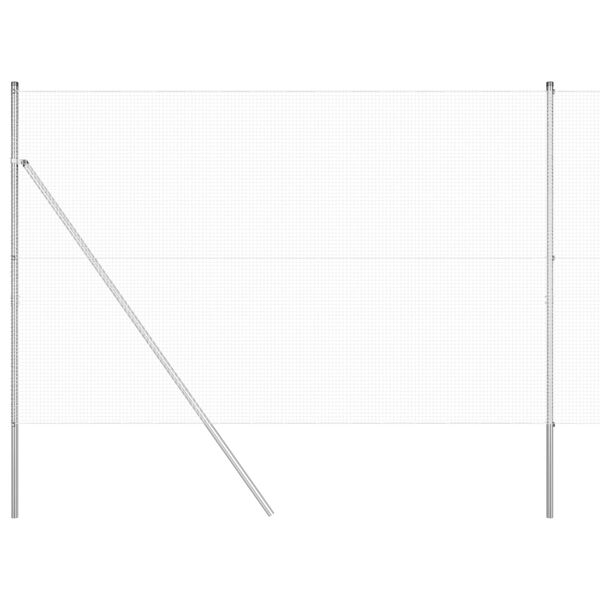 vidaXL Welded Wire Fence Silver 1.5 x 50 m