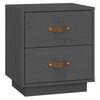 vidaXL Bedside Cabinets 2 pcs Grey 40x34x45 cm Solid Wood Pine