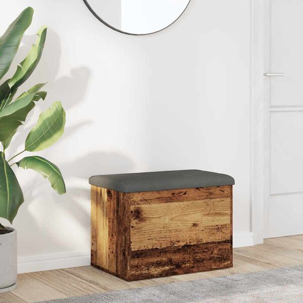 vidaXL Storage Bench Old Wood 62x42x45 cm Engineered Wood