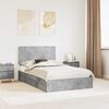 vidaXL Storage Bed Concrete Grey 135 x 190 cm Engineered Wood