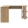 vidaXL Corner Desk with Storage Artisan oak 140 x 113.5 x 75 cm