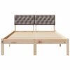 vidaXL Bed frame Brown and taupe 120 x 190 cm Solid pine wood
