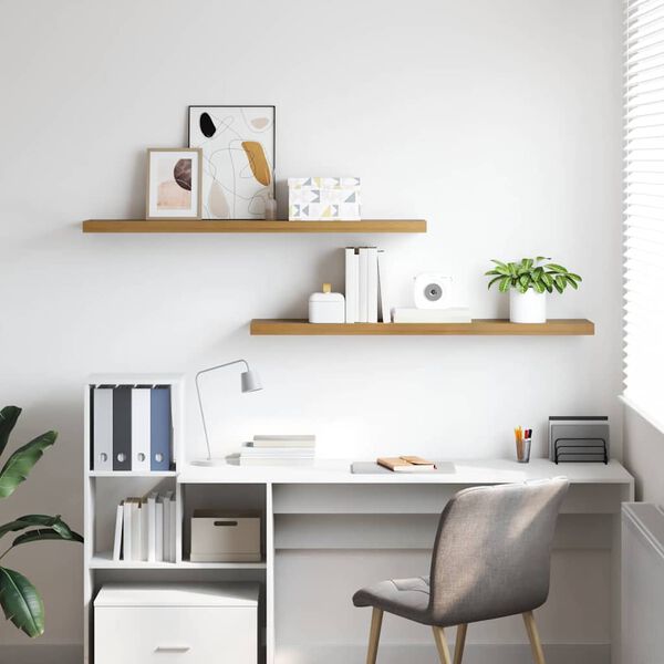 vidaXL Wall Shelf 2 pcs Brown 120 x 23.5 x 4 cm Engineered Wood