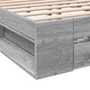 vidaXL Bed Frame with Drawers without Mattress Grey Sonoma 135x190 cm Double