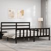 vidaXL Bed Frame without Mattress Black 200x200 cm Solid Wood Pine