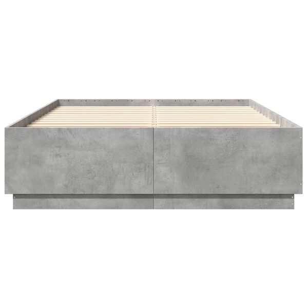 vidaXL Bed Frame without Mattress Concrete Grey 150x200 cm King Size