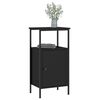 vidaXL Bedside Cabinet Black 41x31x80 cm Engineered Wood