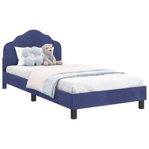 vidaXL Children's Bed Frame with Headboard Police Blue 80 x 200 cm