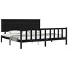 vidaXL Bed Frame without Mattress Black 200x200 cm Solid Wood Pine