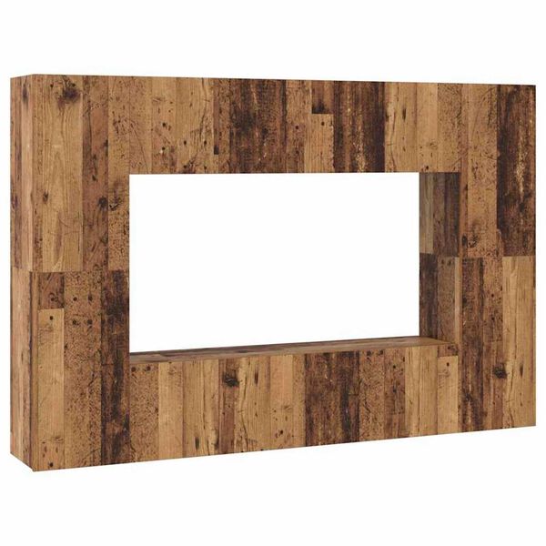 vidaXL TV Cabinet Set Wall-mounted 8 pcs Old Wood Engineered Wood