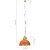 vidaXL Industrial Hanging Lamp Copper Round 32 cm E27 Solid Mango Wood