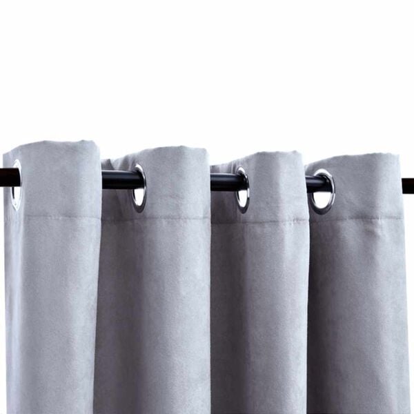 vidaXL Blackout Curtains with Metal Rings 2 pcs Grey 140x175 cm