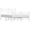 vidaXL Metal Bed Frame without Mattress with Footboard White 140x200cm