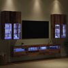 vidaXL TV Wall Cabinet Set with LED Lights Wall-mounted 7 pcs Old Wood