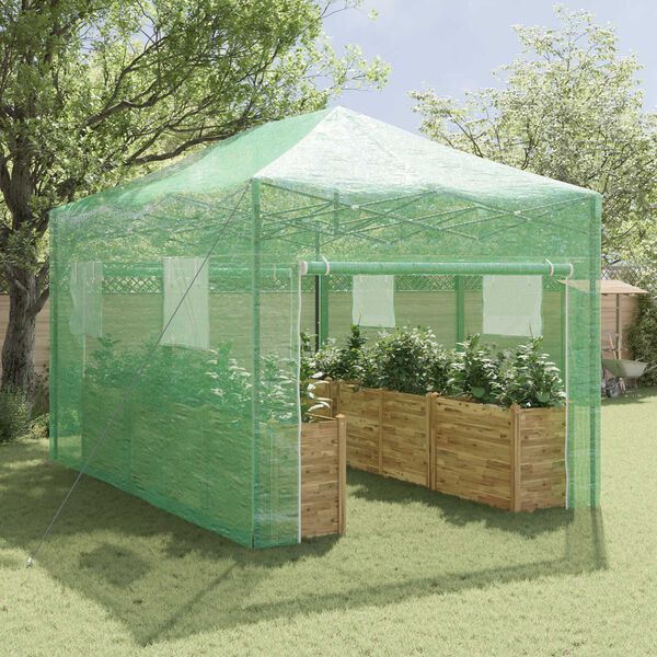 vidaXL Greenhouse with Roof Green 290 x 430 x 315 cm Steel