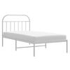 vidaXL Metal Bed Frame without Mattress with Headboard White 100x190cm