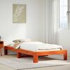 vidaXL Bed Frame without Mattress Wax Brown 100x200 cm Solid Wood Pine