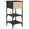vidaXL Bedside Cabinet Black Oak 33.5 x 36 x 70 cm Engineered Wood