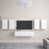 vidaXL 6 Piece TV Cabinet Set White Engineered Wood