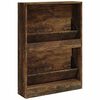 vidaXL Shoe Cabinet Smoked Oak 59x17x81 cm Engineered Wood