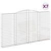 vidaXL Arched Gabion Baskets 7 pcs 400x30x220/240 cm Galvanised Iron