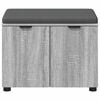 vidaXL Hall Bench with Cushion with Door Grey Sonoma 60 x 38 x 46 cm