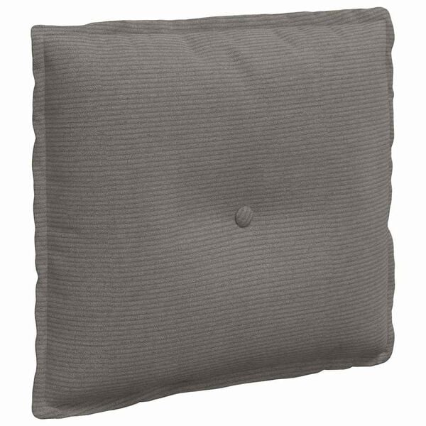 vidaXL Back Pillow Light Grey 50 x 45 cm Corduroy Fabric