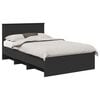 vidaXL Bed Frame with Headboard Black 137 x 203 cm Engineered Wood