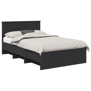 vidaXL Bed Frame with Headboard Black 137 x 203 cm Engineered Wood