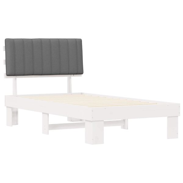 vidaXL Bed Frame with Upholstered Headboard Light Grey 100 x 200 cm