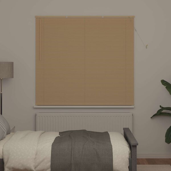vidaXL Venetian Blind Manual Light Brown with Pattern 150 x 140 cm PVC