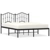 vidaXL Metal Bed Frame without Mattress with Headboard Black 140x190cm