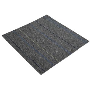 vidaXL Carpet Tile Medium Grey with Stripes 50 x 50 cm 36 pcs