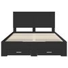 vidaXL Bed Frame with Headboard Black 140 x 190 cm Engineered Wood