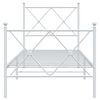 vidaXL Metal Bed Frame without Mattress with Footboard White 80x200cm