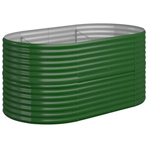 vidaXL Garden Raised Bed Galvanised Steel 152x80x68 cm Green
