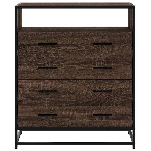 vidaXL Drawer Cabinet Brown Oak 70x41x83.5 cm Engineered Wood