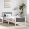 vidaXL Bed frame White and light grey 75 x 190 cm Solid pine wood
