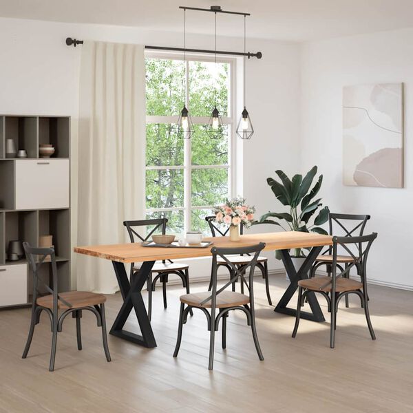 vidaXL Dining Table Legs 2 pcs Black 80x(72-73.3) cm Steel