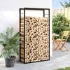 vidaXL Firewood Rack Matt Black 80x28x154 cm Steel