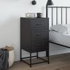 vidaXL Bedside Cabinet Black 36x39x78 cm Steel