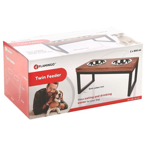 FLAMINGO Pet Twin Feeder Set with Stand Tommy 2x800 ml