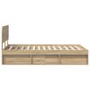 vidaXL Bed Frame Sonoma Oak 135 x 190 cm Solid Pine Wood