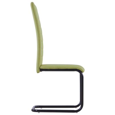 vidaXL Cantilever Dining Chairs 4 pcs Green Fabric