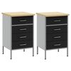 vidaXL Work Cabinet with Drawer 2 pcs Black and Grey 100 x 55 x 85 cm