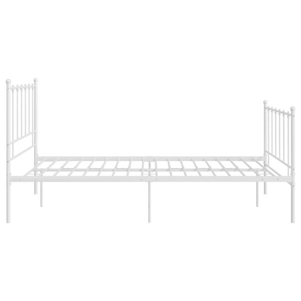vidaXL Bed Frame without Mattress White Metal 120x200 cm