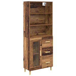 vidaXL Highboard Old Wood 69.5 x 34 x 180 cm Engineered Wood