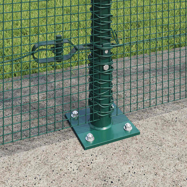 vidaXL Fence Post Green 25 x 1.6 m (12 x 12 mm mesh) Steel and PVC