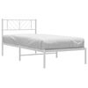 vidaXL Metal Bed Frame without Mattress with Headboard White 100x190cm